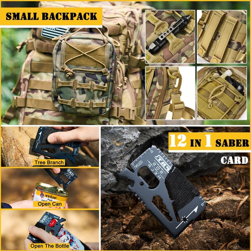 Skywod Survival First Aid Kit,99PCS Professional Survival Gear Large Hiking Backpack with Emergency Equipment Outdoor Adventure Accessories,Gift for Men Father - Image 3